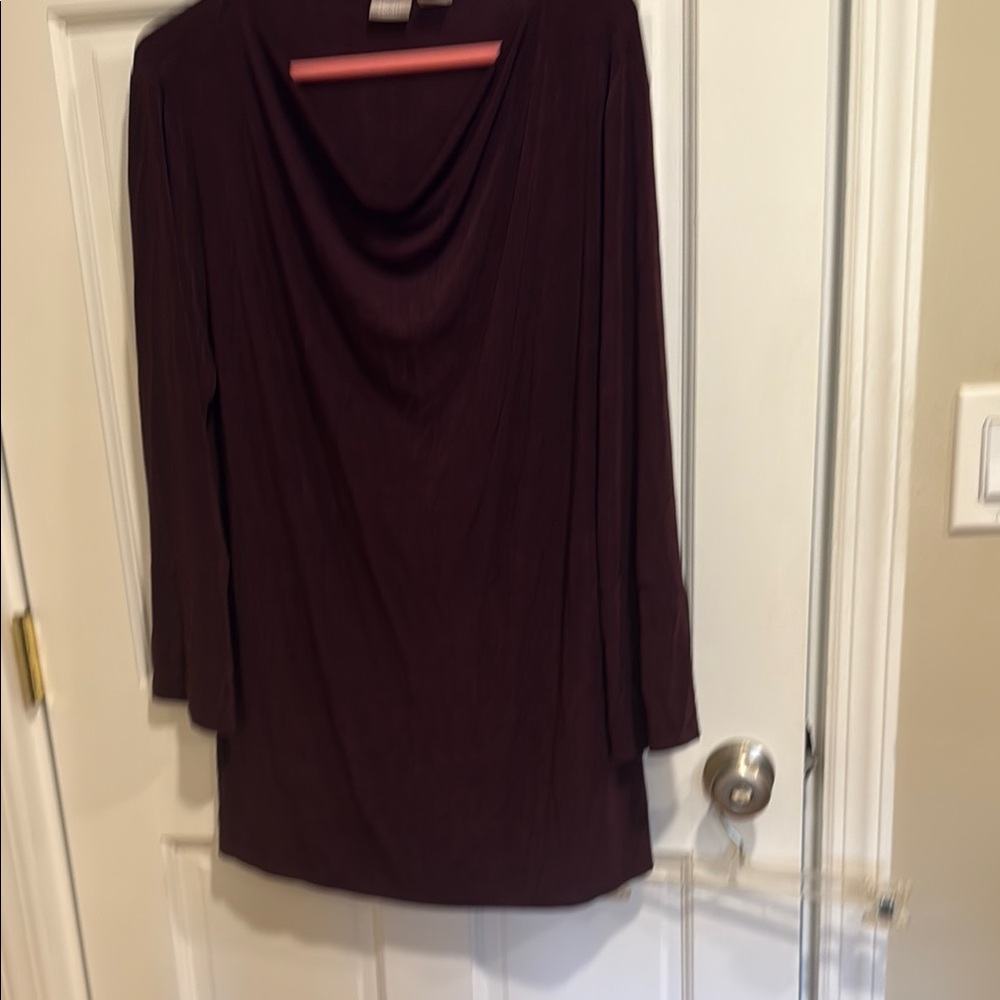 Elegant Burgundy Long Sleeve Dress